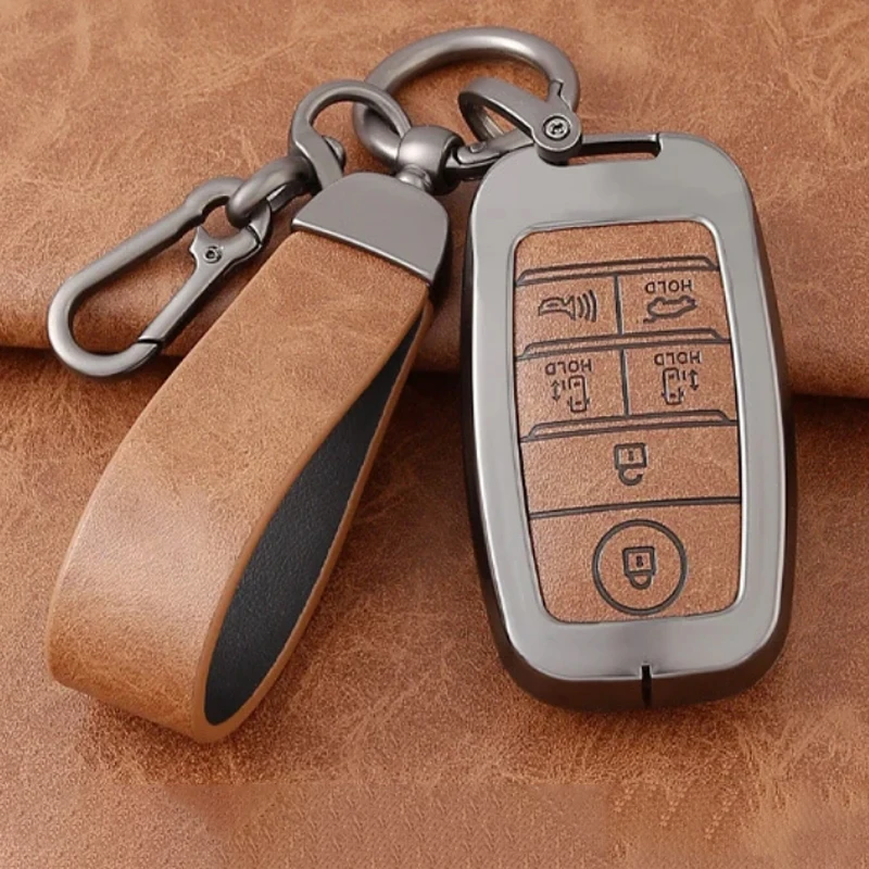 Zinc Alloy Leather for KIA Sedona Grand Carnival Sorento Car Key Case 6 Button Remote Key Cover Fob Holder Keychain Accessories
Zinc Alloy Leather for KIA Sedona Grand Carnival Sorento Car Key Case 6 Button Remote Key Cover Fob Holder Keychain Accessories