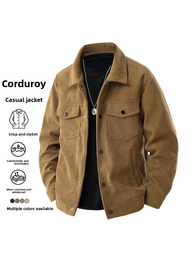 Corduroy Jaet Men's Retro Workwear Outerwear Spring New Sle Casual Versatile Top Trendy Youth Polyester Fiber Long Sve
Corduroy Jaet Men's Retro Workwear Outerwear Spring New Sle Casual Versatile Top Trendy Youth Polyester Fiber Long Sve