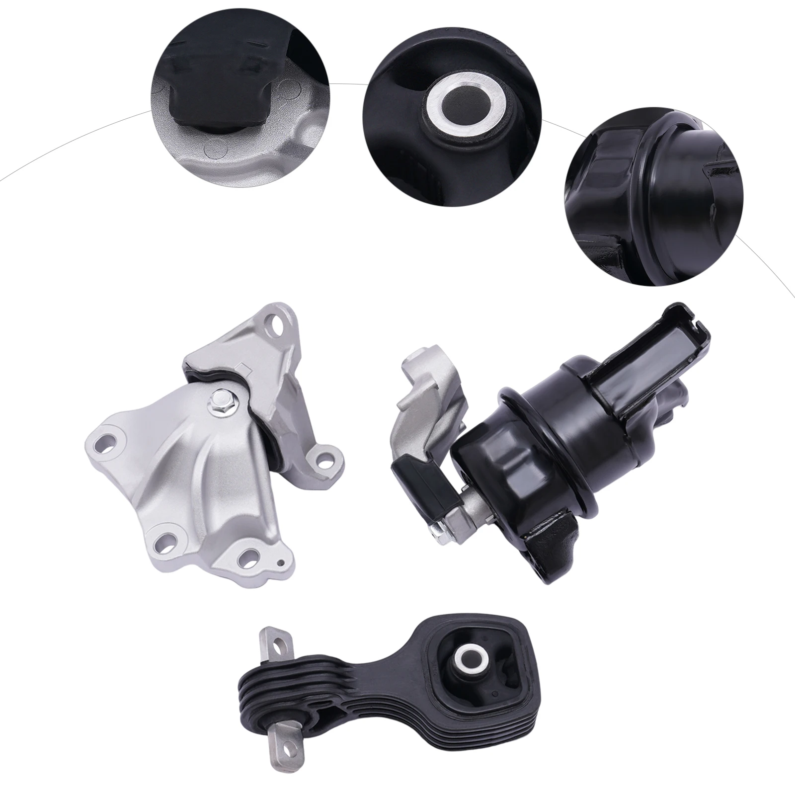 Engine Motor Mount, Aluminum Rubber Vibration Dampening Motor Mount Set, 3PCS OE MK024 MK073 65021 Direct Replacement for 2012-2013 Honda Civic 1.8L
Engine Motor Mount, Aluminum Rubber Vibration Dampening Motor Mount Set, 3PCS OE MK024 MK073 65021 Direct Replacement for 2012-2013 Honda Civic 1.8L
