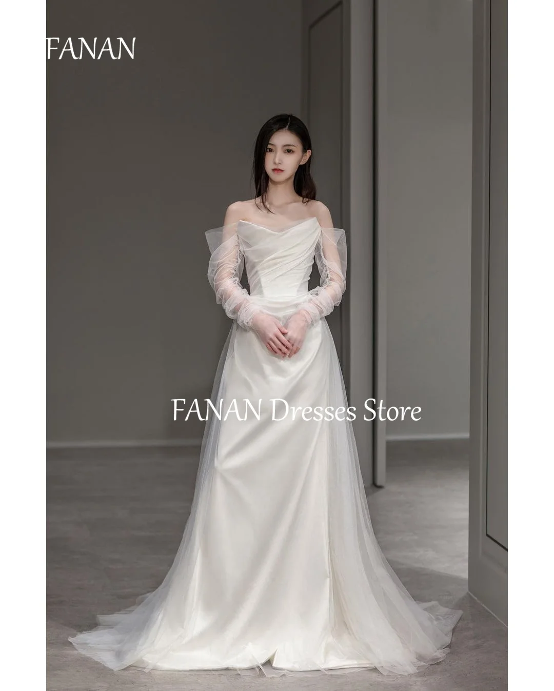FANAN Mermaid Silk Satin Korea Long Sleeves Ivory Wedding Dresses Off the Shoulder 웨딩드레스 Custom Made Bride Gowns Plus Size
FANAN Mermaid Silk Satin Korea Long Sleeves Ivory Wedding Dresses Off the Shoulder 웨딩드레스 Custom Made Bride Gowns Plus Size