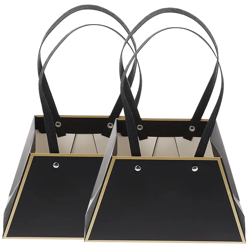 2 Pcs Black Decorative Gift Bag Hand Bouquet Flower Boxes Storage Packaging Premium Plastic Material Trapezoidal Design Long
2 Pcs Black Decorative Gift Bag Hand Bouquet Flower Boxes Storage Packaging Premium Plastic Material Trapezoidal Design Long