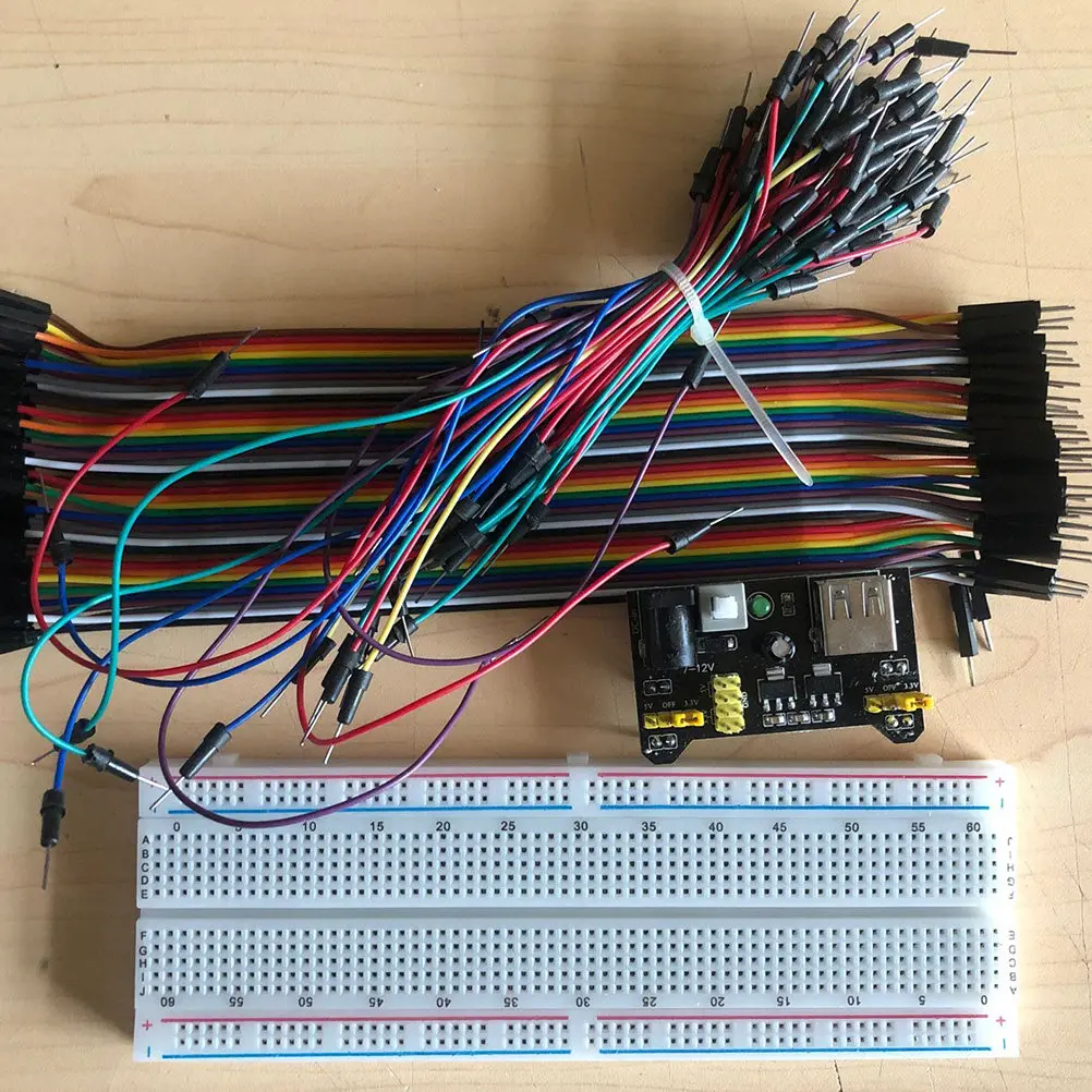830-Point Breadboard Starter Learning Kit with 5V 3.3V Power Supply Module and Assorted Color Jumper Wires for DIY Electronics
830-Point Breadboard Starter Learning Kit with 5V 3.3V Power Supply Module and Assorted Color Jumper Wires for DIY Electronics