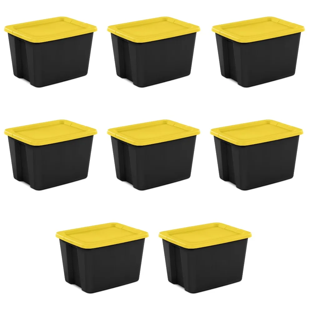 8 Pack 18 Gallon Plastic Storage Tote with Snap Lid Black Yellow Large Storage Bin Stackable Home Garage Organizer
8 Pack 18 Gallon Plastic Storage Tote with Snap Lid Black Yellow Large Storage Bin Stackable Home Garage Organizer