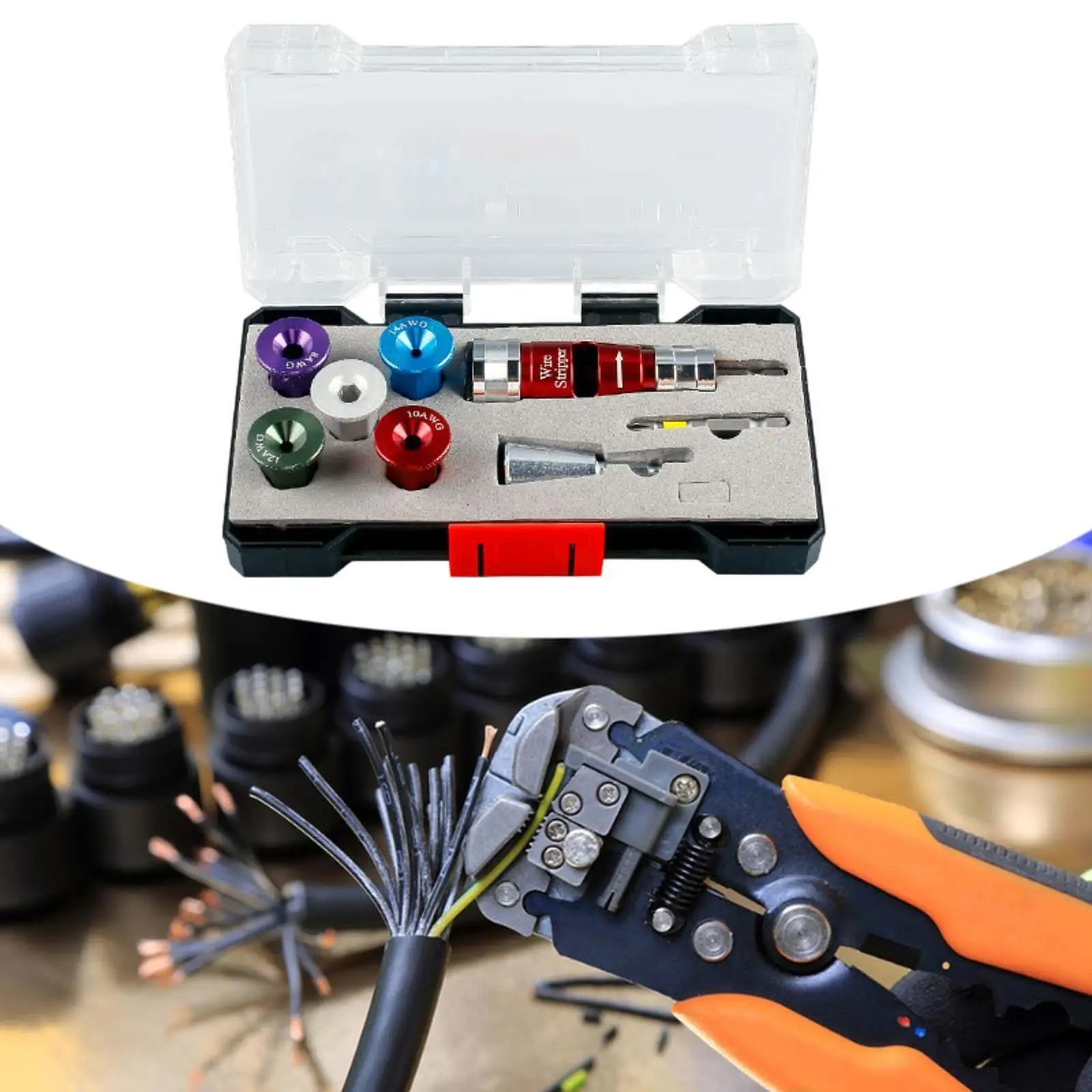 Wire Stripper Tool Set 6/8/10/12/14 AWG Wire Stripper for Drill for Professional
Wire Stripper Tool Set 6/8/10/12/14 AWG Wire Stripper for Drill for Professional