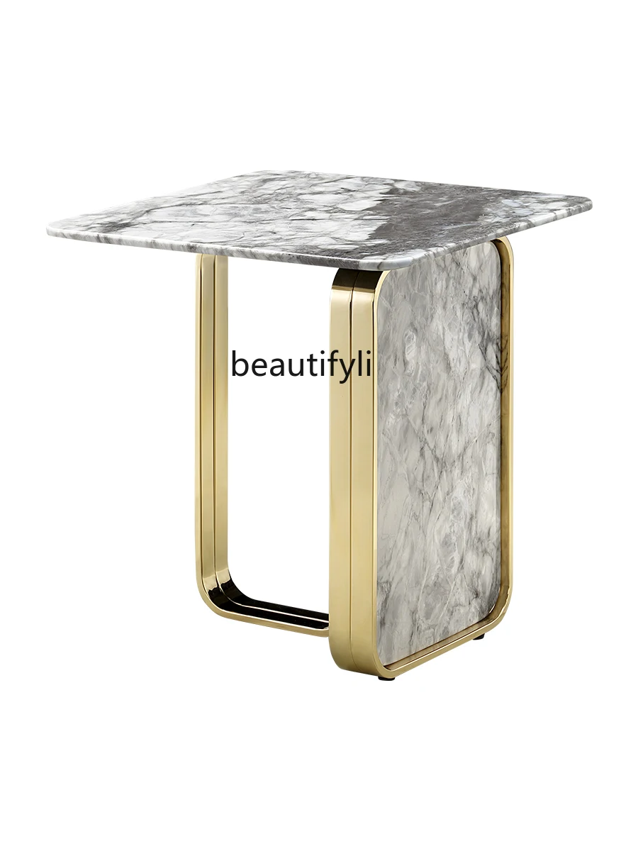 Light Luxury Side Table Modern Minimalist Living Room Sofa Corner Table Stainless Steel Household Natural Marble Tea Table
Light Luxury Side Table Modern Minimalist Living Room Sofa Corner Table Stainless Steel Household Natural Marble Tea Table
