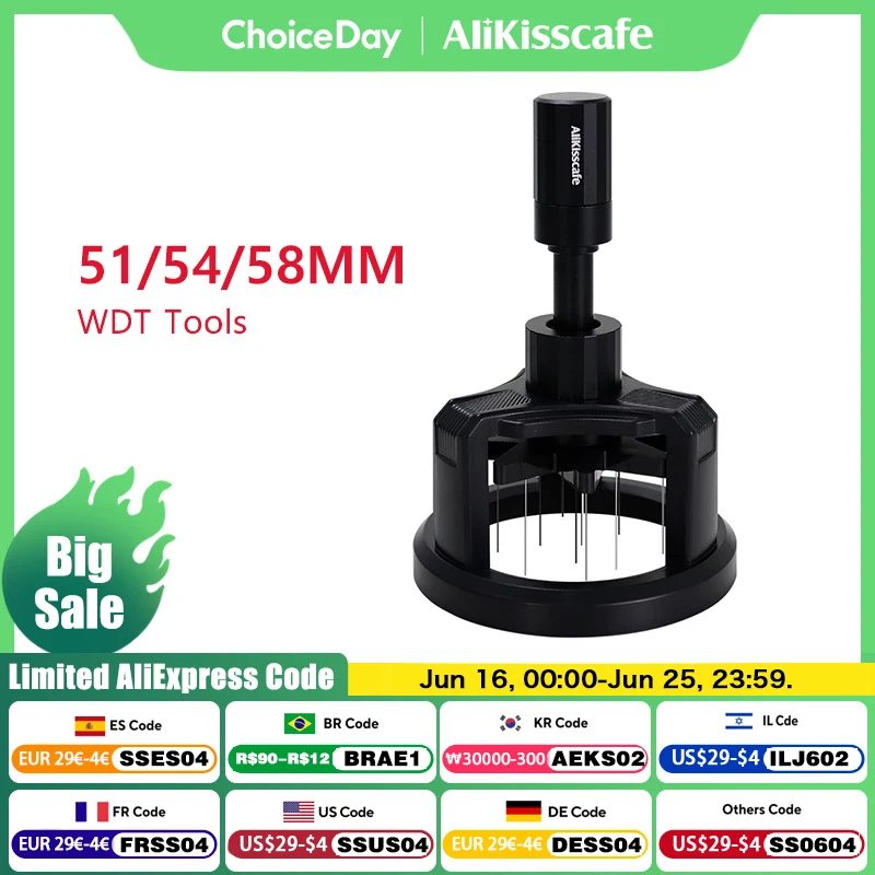 ALIKISSCAFE WDT Tools 51mm 54mm 58mm Espresso Stirrer Needle Distributor Barista Tools Adjustable Depth Coffee Maker Accessories
ALIKISSCAFE WDT Tools 51mm 54mm 58mm Espresso Stirrer Needle Distributor Barista Tools Adjustable Depth Coffee Maker Accessories