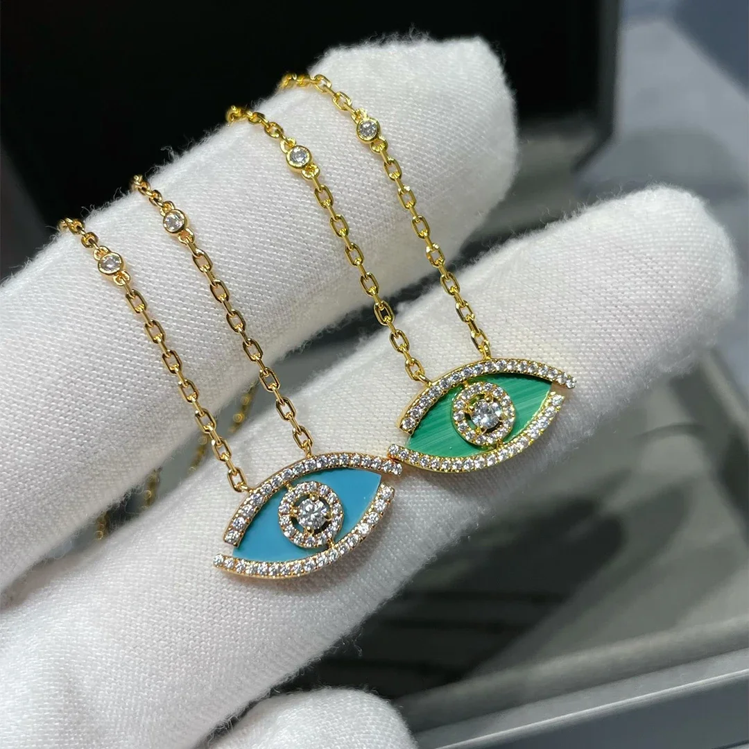 CY 925 Sterling Silver Luxury Jewelry High grade Turquoise+Natural Malachite Heart Eye Necklace Fashionable Bohemian Style
CY 925 Sterling Silver Luxury Jewelry High grade Turquoise+Natural Malachite Heart Eye Necklace Fashionable Bohemian Style