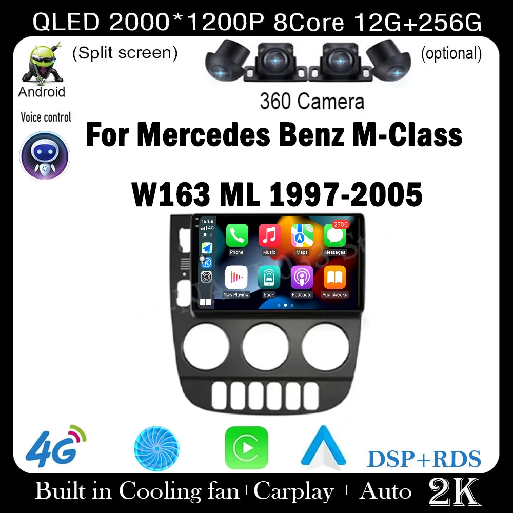 Car Radio For Mercedes Benz M-Class W163 ML 1997-2005 Android Auto Carplay BT Navigation GPSMultimedia Stereo WiFi+4G Video
Car Radio For Mercedes Benz M-Class W163 ML 1997-2005 Android Auto Carplay BT Navigation GPSMultimedia Stereo WiFi+4G Video