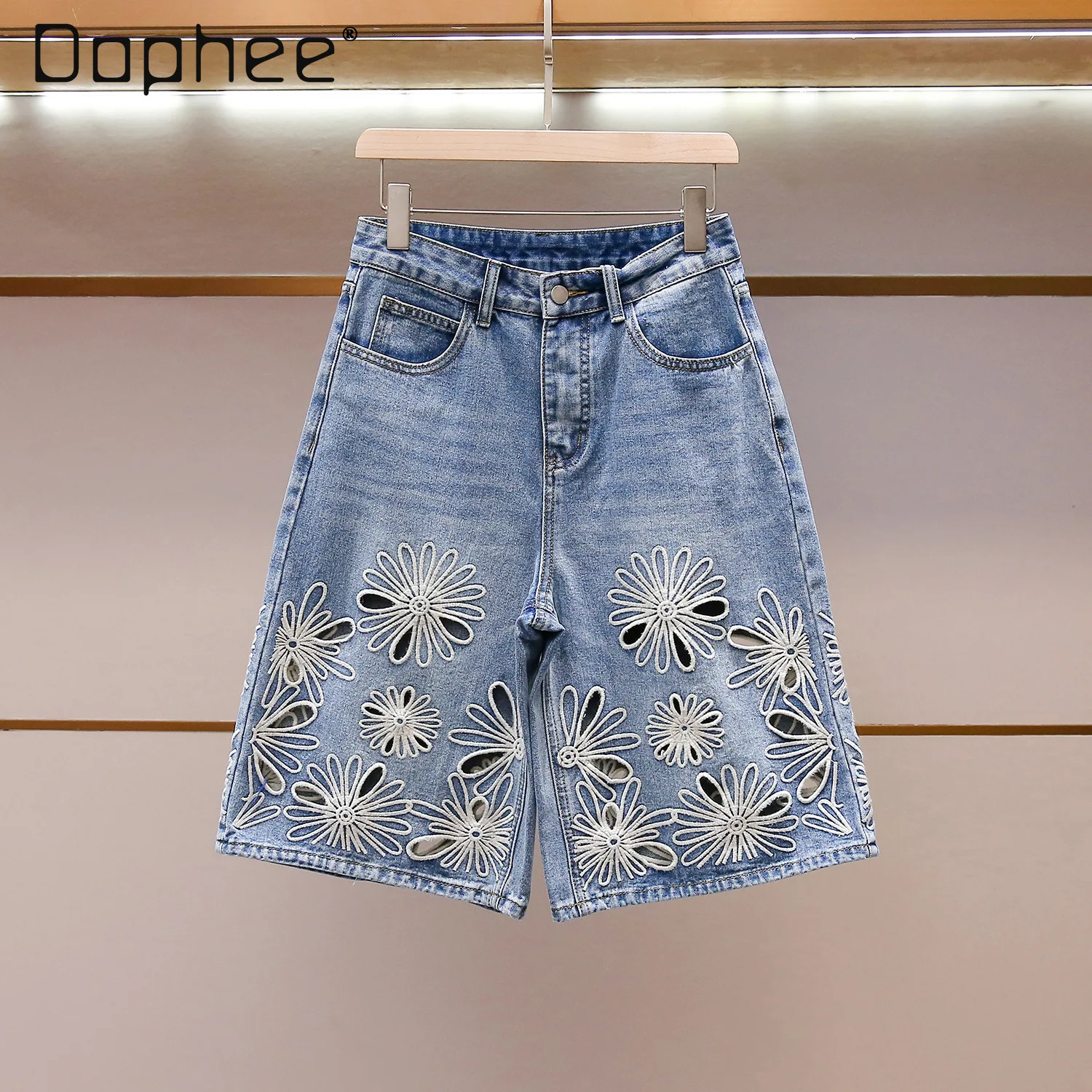 Korean Ins High-end Fashion High-waisted Slim Straight-leg Pants Retro Heavy Industry Crochet Hollow Denim Wide-leg Pants Women
Korean Ins High-end Fashion High-waisted Slim Straight-leg Pants Retro Heavy Industry Crochet Hollow Denim Wide-leg Pants Women