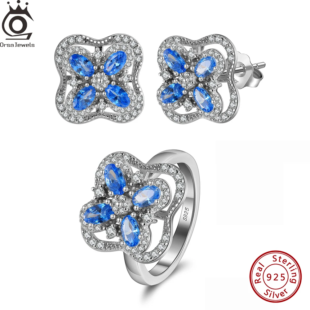 ORSA JEWELS 925 Silver Needle Blue Zirconia Flower Earrings Stud Ring Female 2025 Luxury Cubic Zircon Wedding Jewelry Set LME06
ORSA JEWELS 925 Silver Needle Blue Zirconia Flower Earrings Stud Ring Female 2025 Luxury Cubic Zircon Wedding Jewelry Set LME06