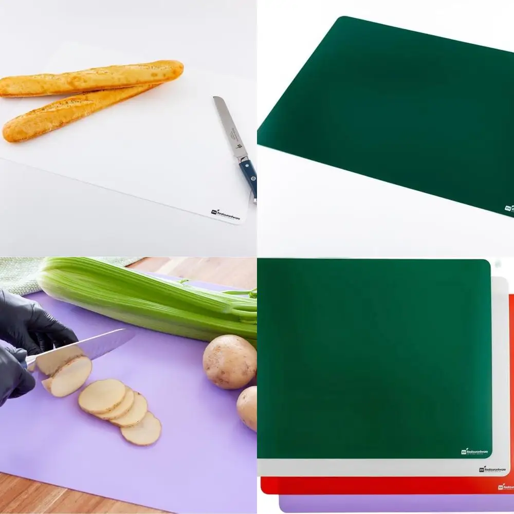 Набор из 4 гибких пластиковых разделочных досок 24x18, можно мыть в посудомоечной машине, разные цвета для использования на кухне.
Набор из 4 гибких пластиковых разделочных досок 24x18, можно мыть в посудомоечной машине, разные цвета для использования на кухне.