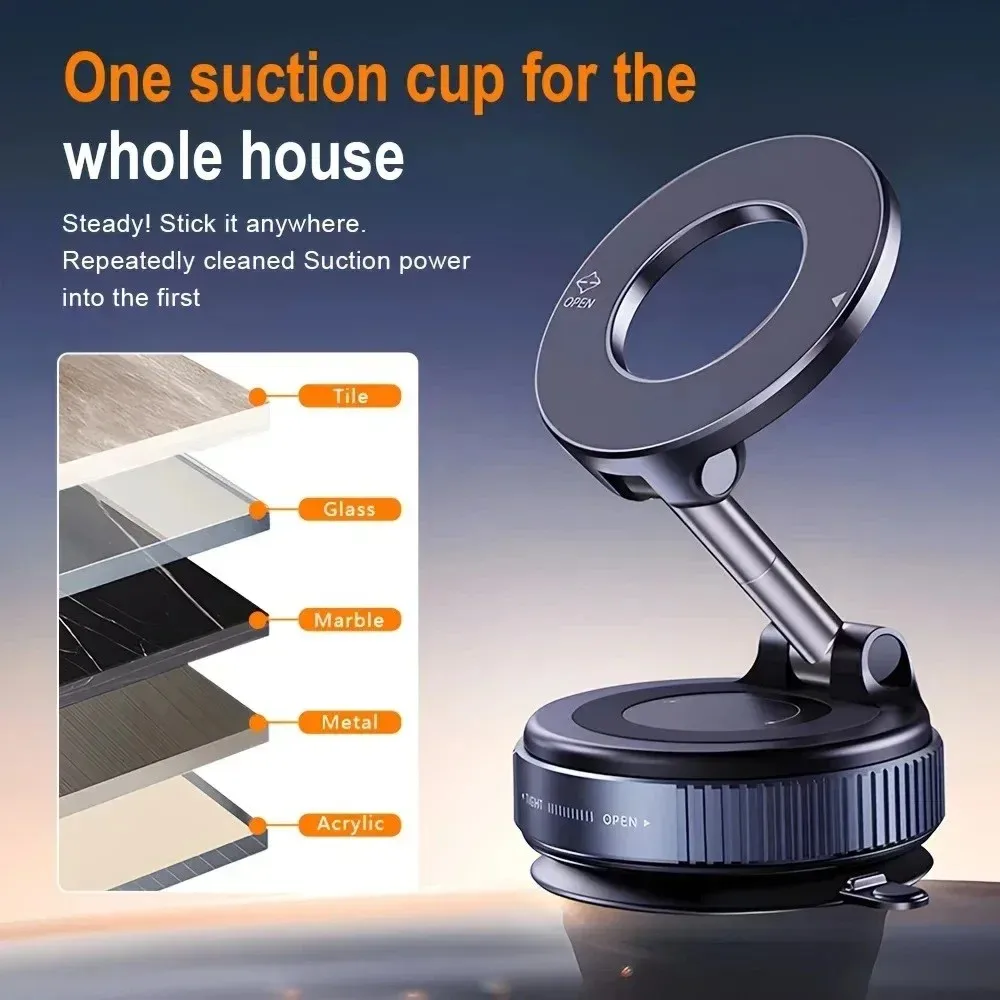 Foldable Car Navigation Phone Holder Vacuum Magnet Bracket Upgraded Version Multi-angles Adjustment Strong Magnetic Suck Design
Foldable Car Navigation Phone Holder Vacuum Magnet Bracket Upgraded Version Multi-angles Adjustment Strong Magnetic Suck Design