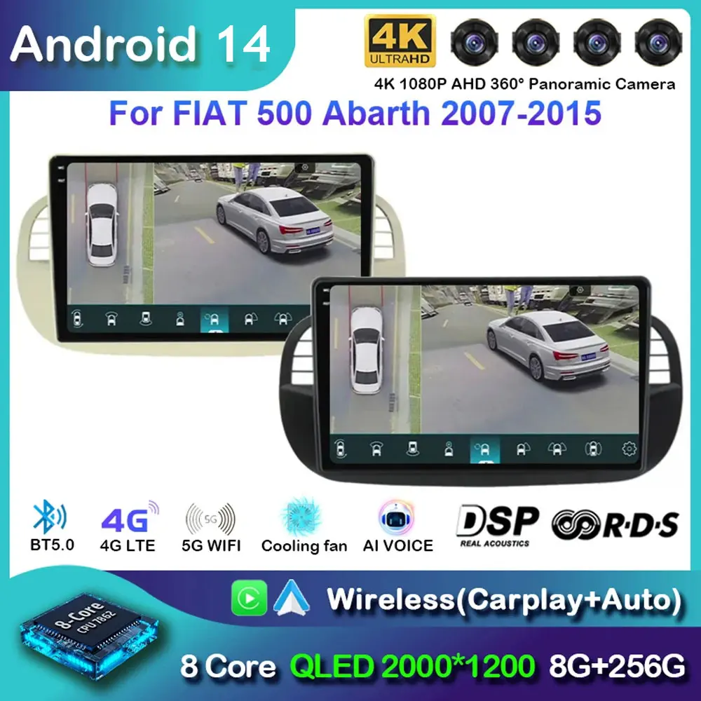 Android 14 Car Radio For Fiat 500 Navigation GPS Multimedia Player stereo 5GWiF+4G SIM BT wireless auto Carplay 360 Camera 2 DIN
Android 14 Car Radio For Fiat 500 Navigation GPS Multimedia Player stereo 5GWiF+4G SIM BT wireless auto Carplay 360 Camera 2 DIN