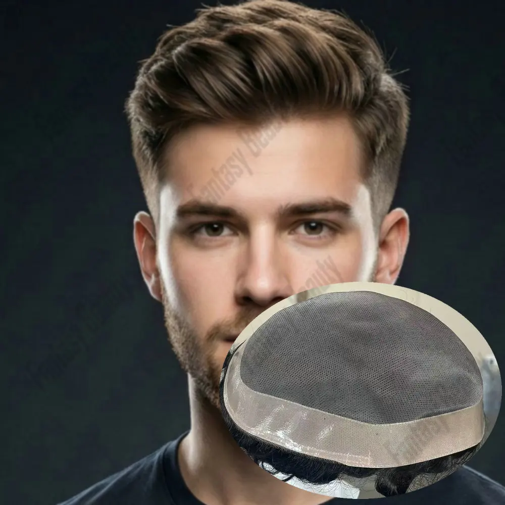 Men's European Human Hair Toupee Durable Fine MONO NPU Base Male Hair Replacement System Undetectable Capillary Prosthesis Wig
Men's European Human Hair Toupee Durable Fine MONO NPU Base Male Hair Replacement System Undetectable Capillary Prosthesis Wig