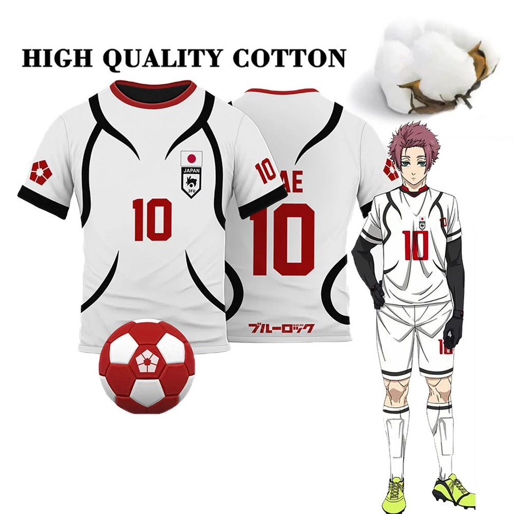 Blue Lock White U20 Football Uniform Japanese Anime 100% Cotton T-shirt Jersey SAE Cosplay Summer Men's And Women's T Shirts
Blue Lock White U20 Football Uniform Japanese Anime 100% Cotton T-shirt Jersey SAE Cosplay Summer Men's And Women's T Shirts