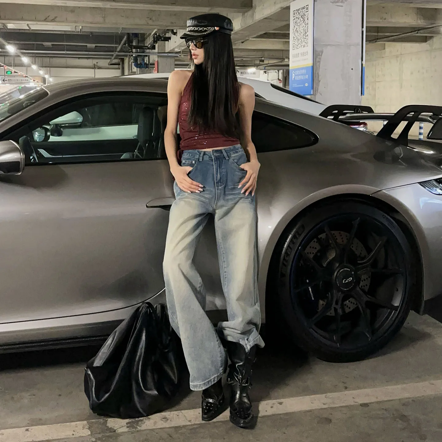 Women's American Vintage High Waist Washed Wide Leg Jeans Loose Slim Straight Floor Length Pants
Women's American Vintage High Waist Washed Wide Leg Jeans Loose Slim Straight Floor Length Pants
