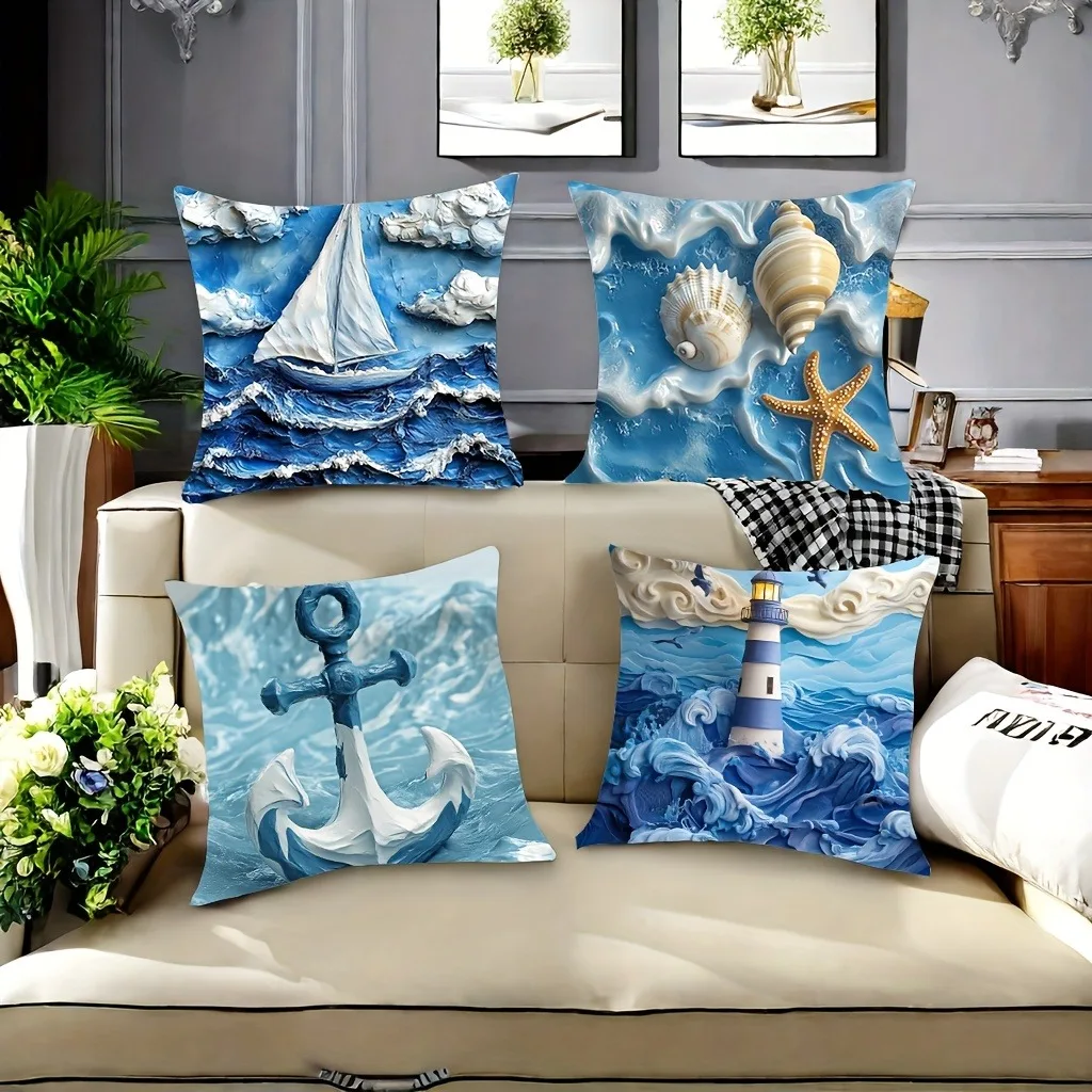 Marine style sailboat, anchor, lighthouse pattern pillowcase suitable for sofa car bedroom decorative cushion cover
Marine style sailboat, anchor, lighthouse pattern pillowcase suitable for sofa car bedroom decorative cushion cover