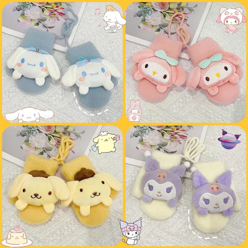 Зимние детские перчатки с длинными пальцами Sanrio, аниме Cinnamoroll Kuromi Melody, мультяшные кавайные мягкие теплые наушники для девочек, толстые варежки, От 3 до 12 лет
Зимние детские перчатки с длинными пальцами Sanrio, аниме Cinnamoroll Kuromi Melody, мультяшные кавайные мягкие теплые наушники для девочек, толстые варежки, От 3 до 12 лет