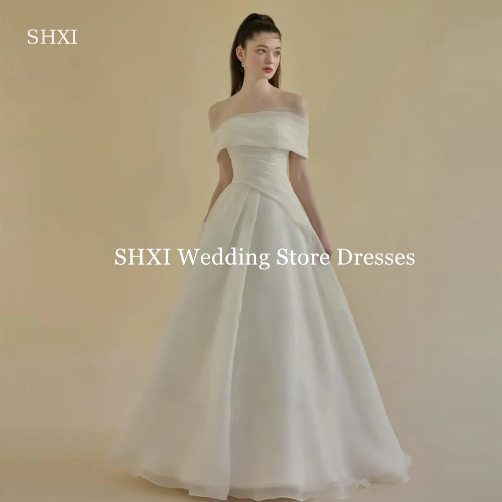 SHXI Elegant Off Shoulder Organza Wedding Dresses Korean Photo Shoot Bridal Gown A-line Simple Korean Wedding Dresses Customized
SHXI Elegant Off Shoulder Organza Wedding Dresses Korean Photo Shoot Bridal Gown A-line Simple Korean Wedding Dresses Customized