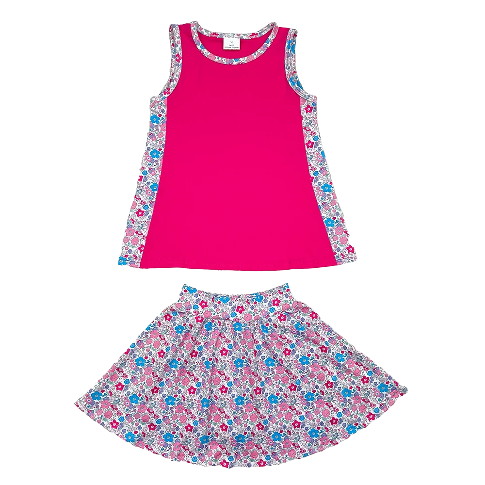 GSD1926 Baby Girls Skirt Sets Sleeveless hot pink top floral skirt kids girls clothes
GSD1926 Baby Girls Skirt Sets Sleeveless hot pink top floral skirt kids girls clothes