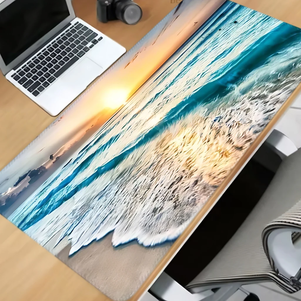 Очень большой игровой коврик для мыши на берегу моря, противоскользящий резиновый настольный коврик с пришитыми краями, идеальный выбор для офисов и киберспорта.
Очень большой игровой коврик для мыши на берегу моря, противоскользящий резиновый настольный коврик с пришитыми краями, идеальный выбор для офисов и киберспорта.