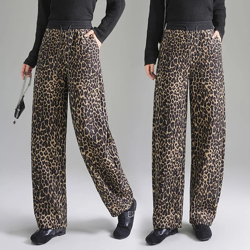 Fashion Versatile Leopard Print Wide-Leg Pants for Women, Autumn New Trendy High-Waisted Slimming Loose Casual Scimitar Pants
Fashion Versatile Leopard Print Wide-Leg Pants for Women, Autumn New Trendy High-Waisted Slimming Loose Casual Scimitar Pants