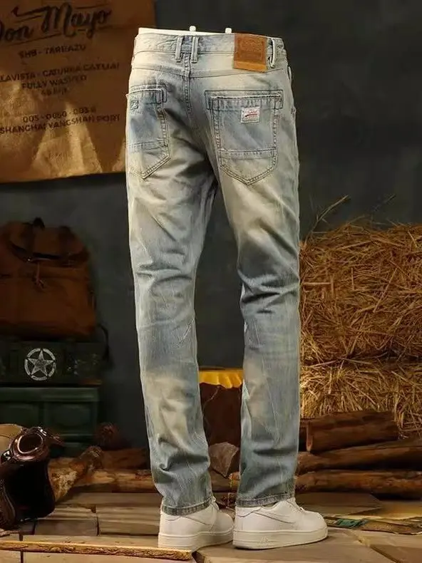 Retro Vintage Men's Denim Jeans Loose Straight Leg Large Size Casual Washed Long Trousers Autumn Trendy Brand Youth Fashion
Retro Vintage Men's Denim Jeans Loose Straight Leg Large Size Casual Washed Long Trousers Autumn Trendy Brand Youth Fashion
