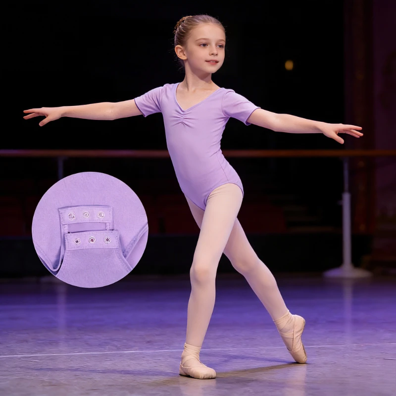 Girls' Leotard Ballet Dance Wear Short Sleeve Open-croutch Practice Costume Dancewear for Girls Children Ballet Practice Outfit
Girls' Leotard Ballet Dance Wear Short Sleeve Open-croutch Practice Costume Dancewear for Girls Children Ballet Practice Outfit