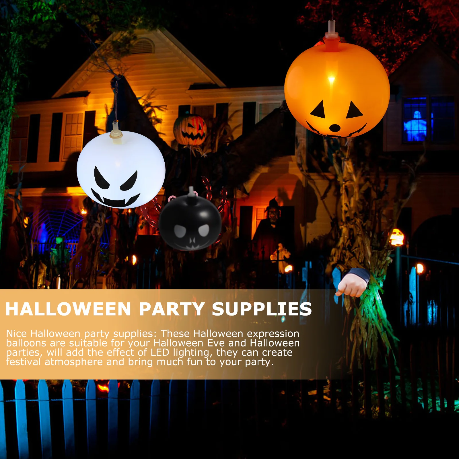 15Pcs Pumpkin Balloons Halloween Halloween Party LED Light Decoration Creepy Expression Balloon Set Festive Supplies
15Pcs Pumpkin Balloons Halloween Halloween Party LED Light Decoration Creepy Expression Balloon Set Festive Supplies
