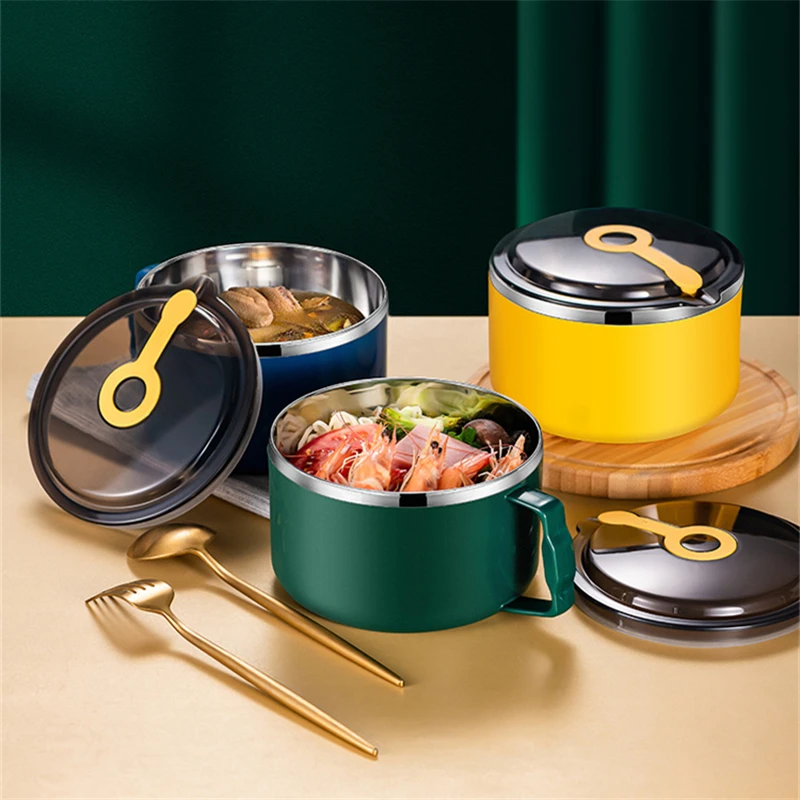 1/1.3L Stainless Steel Ramen Instant Noodle Bowl with Lid Anti-Scalding Meal Salad Lunch Box Bowls Kitchen Food Container
1/1.3L Stainless Steel Ramen Instant Noodle Bowl with Lid Anti-Scalding Meal Salad Lunch Box Bowls Kitchen Food Container