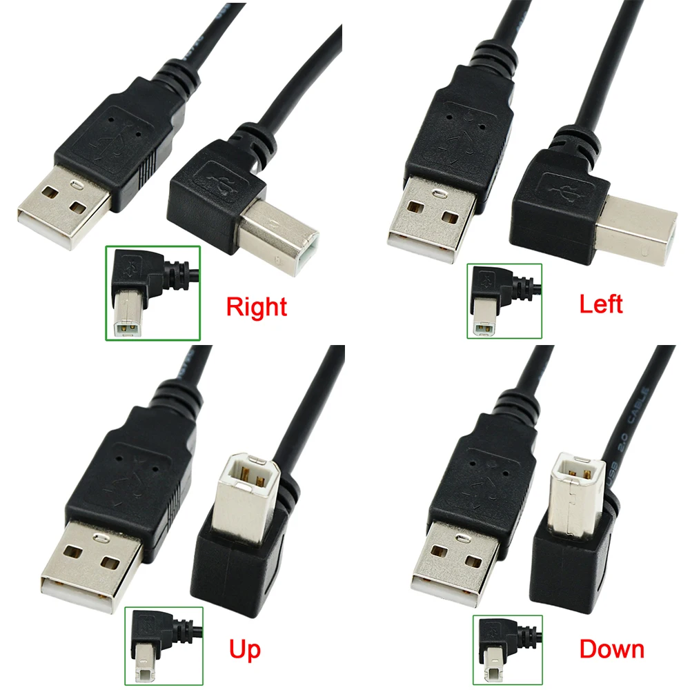 USB 2.0 Type A Male to B Male Printer USB Cable 90 Degree Up & Down & Left & Right Angled for Scanner and Office Devices
USB 2.0 Type A Male to B Male Printer USB Cable 90 Degree Up & Down & Left & Right Angled for Scanner and Office Devices