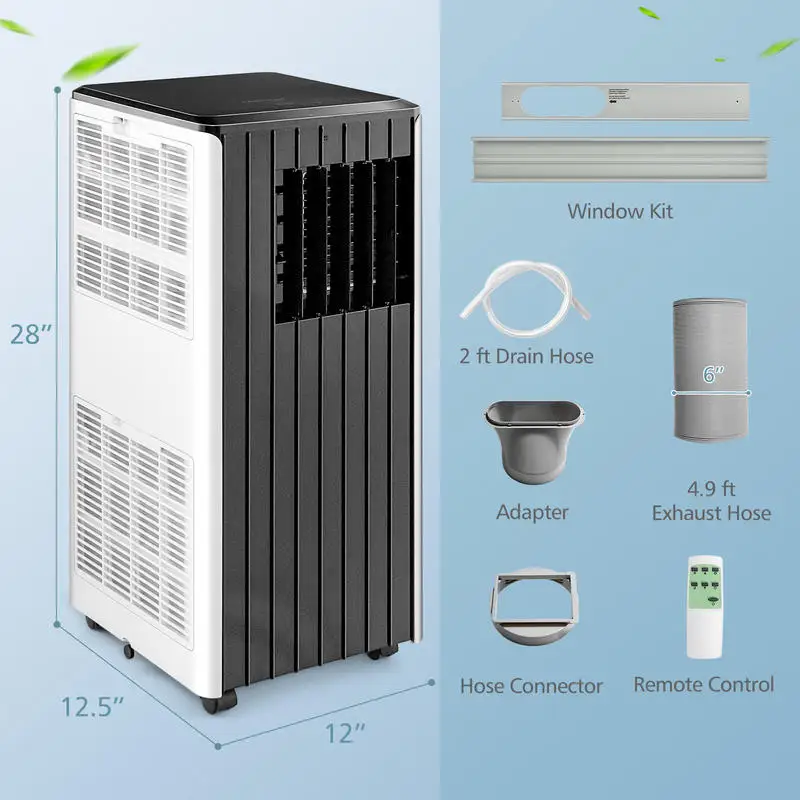 8000 BTU Portable Air Conditioner with Cool Humidifier and Sleep Mode-Black & White
8000 BTU Portable Air Conditioner with Cool Humidifier and Sleep Mode-Black & White
