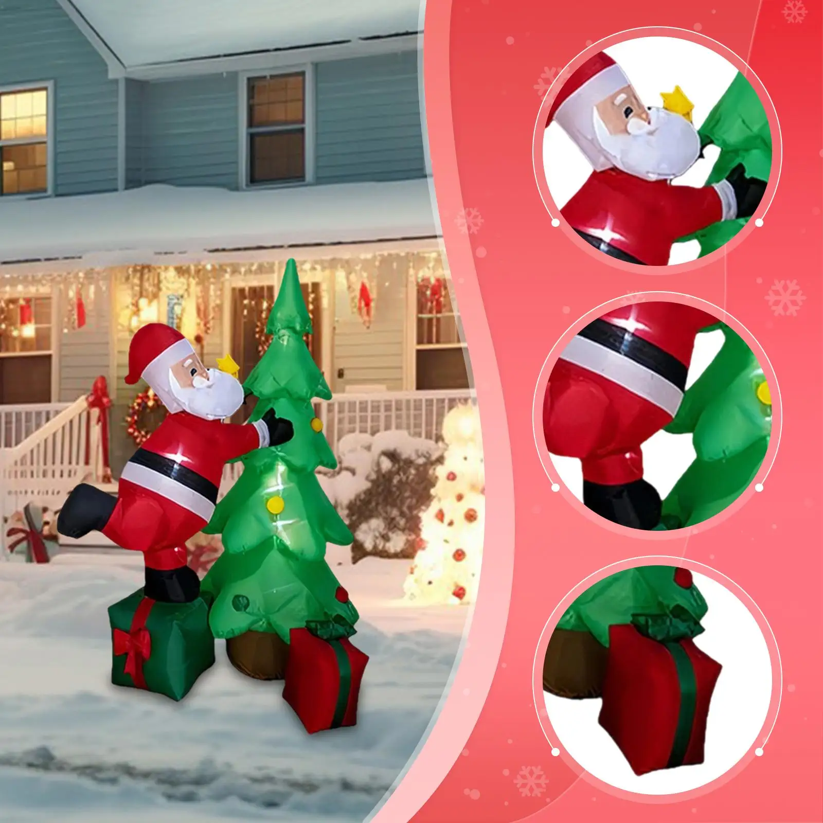 Inflatable Santa Claus Christmas Tree LED Outdoor Decoration Large Yard Ornament for Festive Garden Holiday Display
Inflatable Santa Claus Christmas Tree LED Outdoor Decoration Large Yard Ornament for Festive Garden Holiday Display