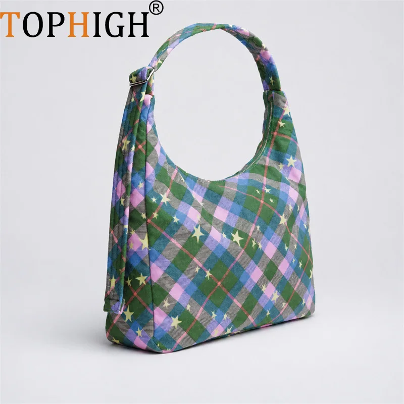 TOPHIGH Nylon Women's Shoulder Bag, Brand Designer Grid Plaid Crossbody Bucket Bag For Women Large Capacity Commuter Tote Bag
TOPHIGH Nylon Women's Shoulder Bag, Brand Designer Grid Plaid Crossbody Bucket Bag For Women Large Capacity Commuter Tote Bag