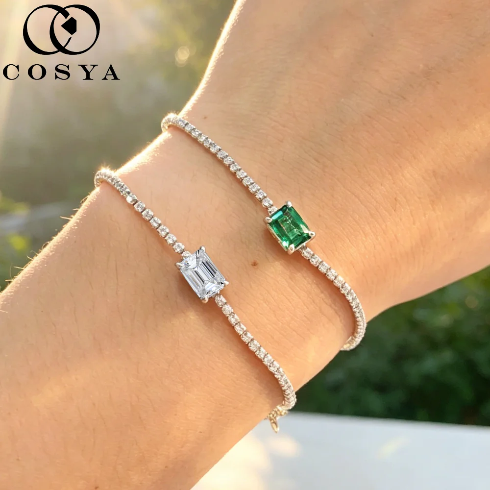 COSYA 1CT 5*7MM Emerald Cut Lab Grown Colombian Emerald/Moissanite Bracelets for Women 100% 925 Silver Elegant Fine Jewelry Gift
COSYA 1CT 5*7MM Emerald Cut Lab Grown Colombian Emerald/Moissanite Bracelets for Women 100% 925 Silver Elegant Fine Jewelry Gift