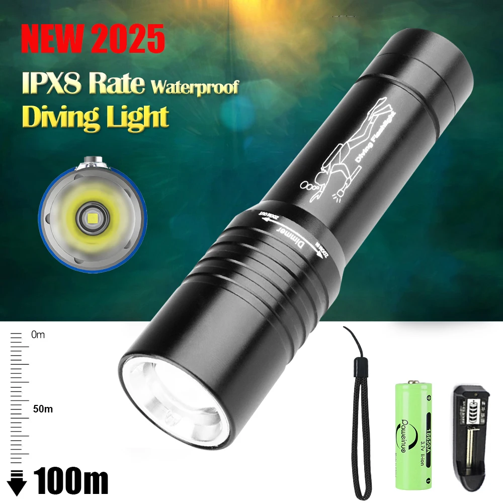NEW High Power Ipx8 Diving Flashlight Highest Waterproof Rating Professional Scuba Diving Light With Hand Rope Night Scuba Gear
NEW High Power Ipx8 Diving Flashlight Highest Waterproof Rating Professional Scuba Diving Light With Hand Rope Night Scuba Gear