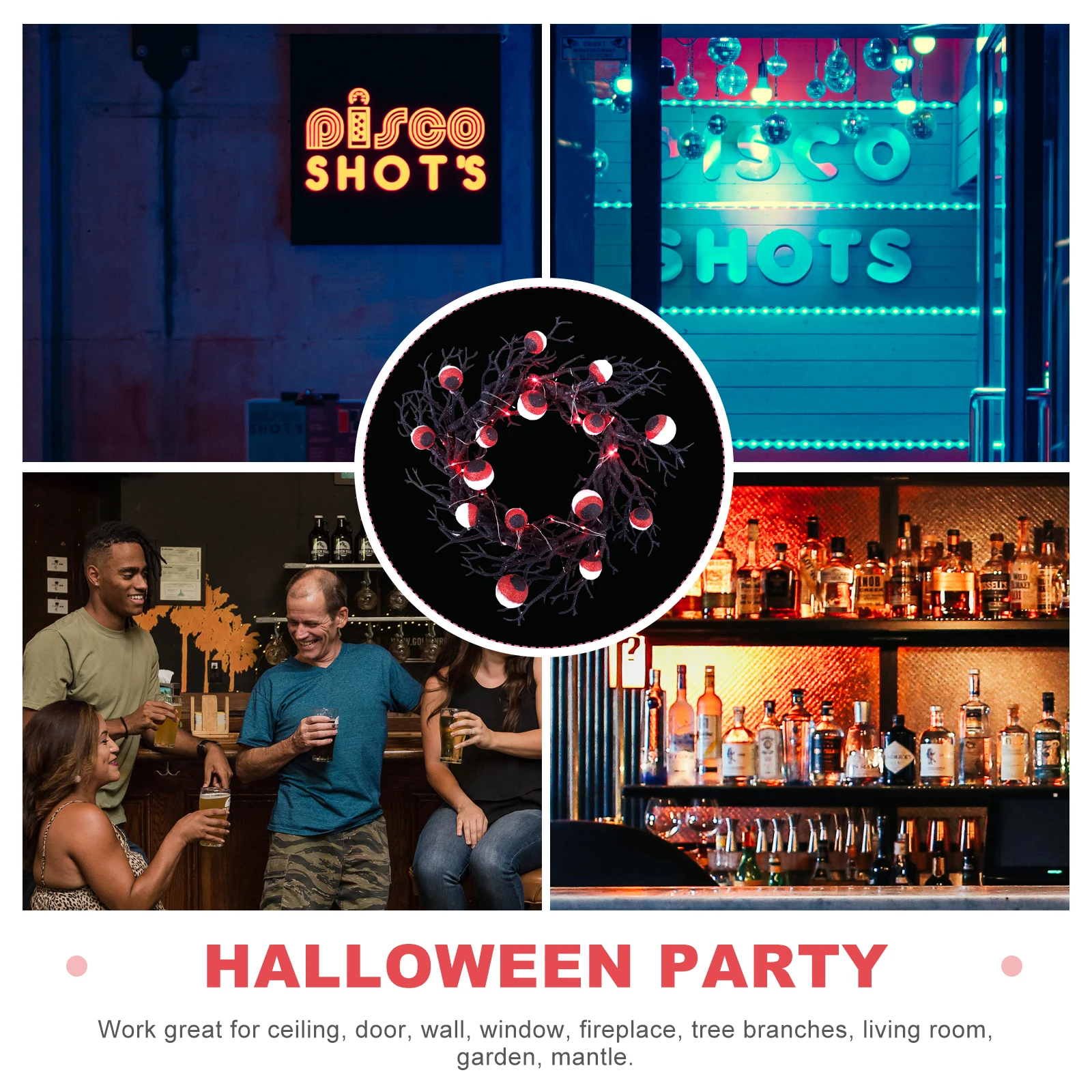 Halloween Glowing Eyeball Garland Black Dry Branch Wreath Prop Decorative Halloween Wreath 
Halloween Glowing Eyeball Garland Black Dry Branch Wreath Prop Decorative Halloween Wreath