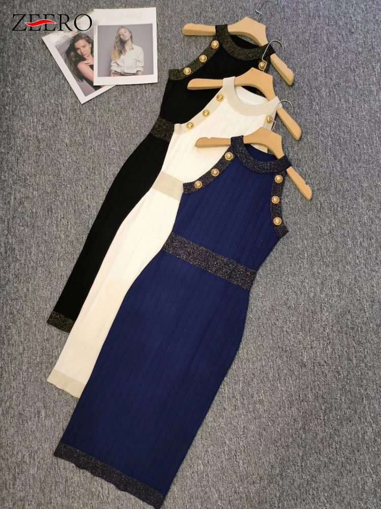 Korean Women Sheath Shiny Silk Gold Buttons Tank Mini Dress Elegant Summer Ladies Knitted Halter Neck Off Shoulder Party Dresses
Korean Women Sheath Shiny Silk Gold Buttons Tank Mini Dress Elegant Summer Ladies Knitted Halter Neck Off Shoulder Party Dresses