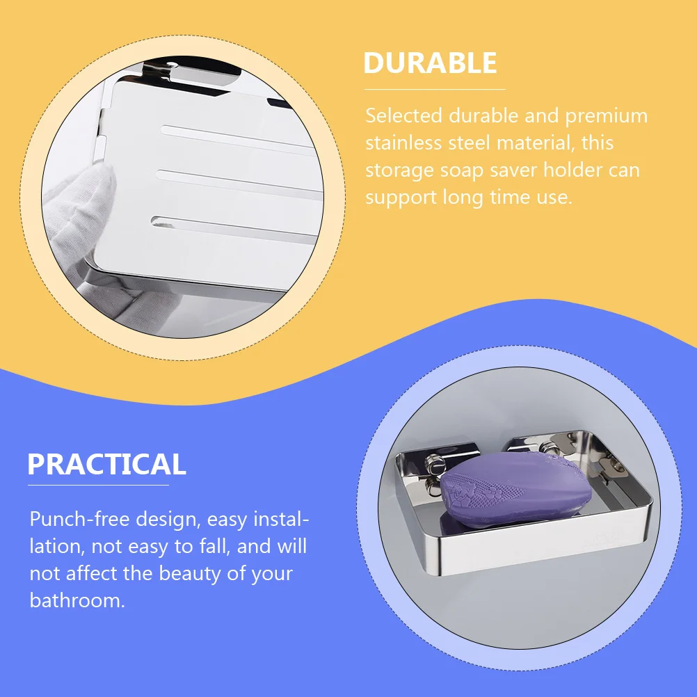 Wall-Mounted Soap Dish Holder Stainless Steel Storage Saver For Bar Soap Bathroom Metal Wall Mount Organizer
Wall-Mounted Soap Dish Holder Stainless Steel Storage Saver For Bar Soap Bathroom Metal Wall Mount Organizer