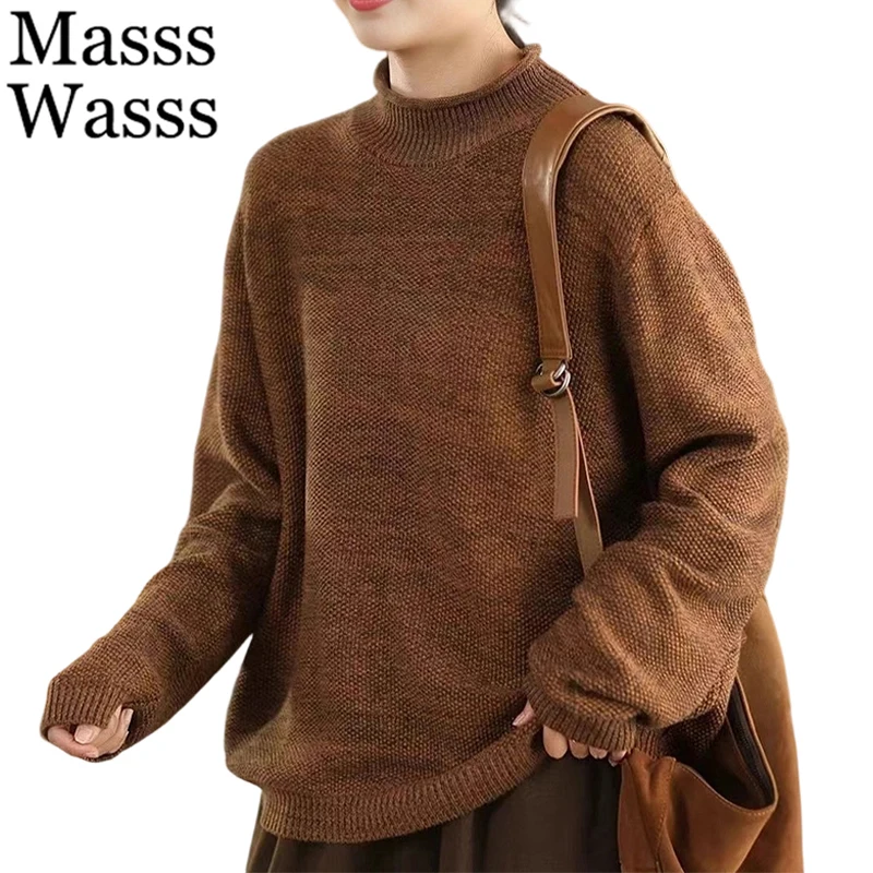Mass Wasss 2025 зимние джемперы женские модные свободные теплые свитера с воротником женские классические повседневные вязаные пуловеры большого размера
Mass Wasss 2025 зимние джемперы женские модные свободные теплые свитера с воротником женские классические повседневные вязаные пуловеры большого размера