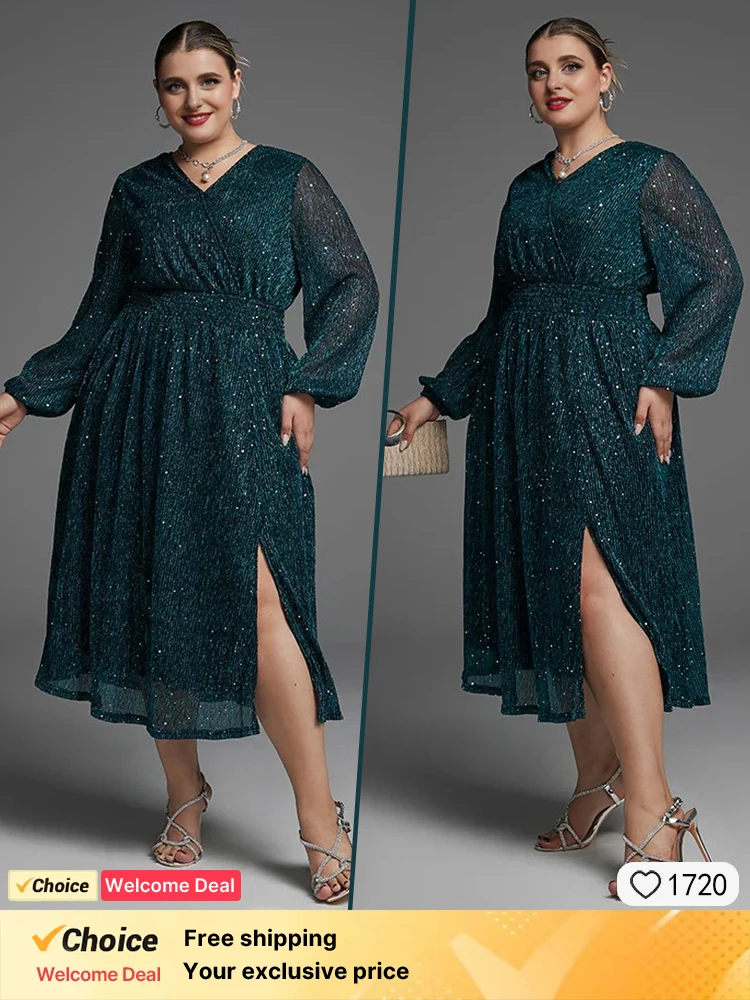 Green chiffon women's party dress, fashionable V-neck women's dress, elegant sequin waist slit dress, casual women's clothing
Green chiffon women's party dress, fashionable V-neck women's dress, elegant sequin waist slit dress, casual women's clothing
