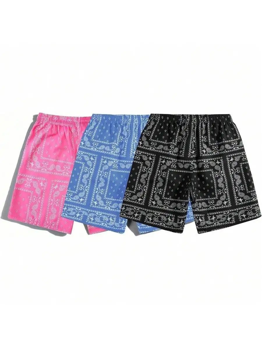 Mens Paisley Bandana Print Shorts 3 Pack Casual Summer Beach Drawstring Shorts
Mens Paisley Bandana Print Shorts 3 Pack Casual Summer Beach Drawstring Shorts