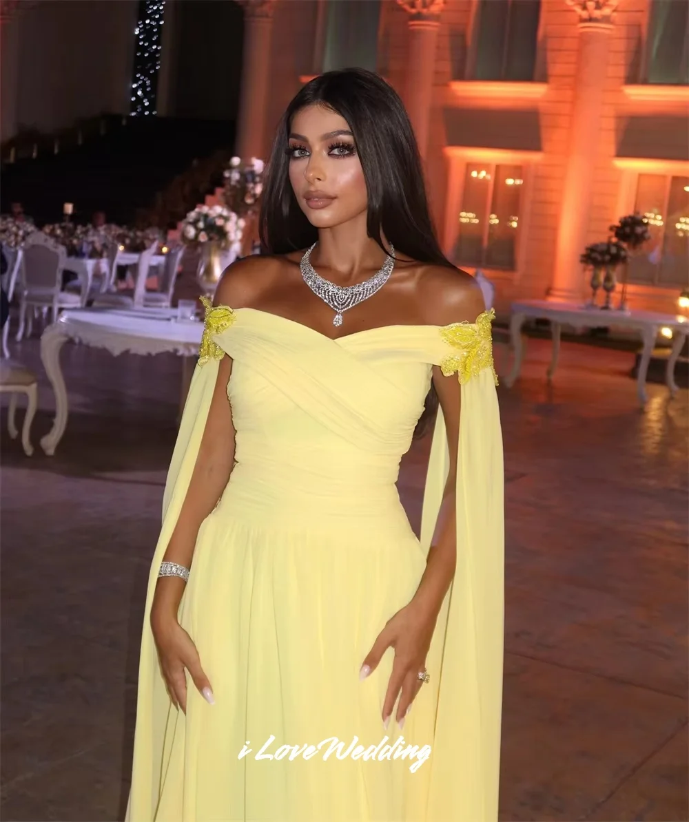 Yellow Strapless Prom Dresses Off Shoulder 3D Flower Shawl A-Line Backless Floor-Length Pleated Wedding Party Dresses Customized
Yellow Strapless Prom Dresses Off Shoulder 3D Flower Shawl A-Line Backless Floor-Length Pleated Wedding Party Dresses Customized