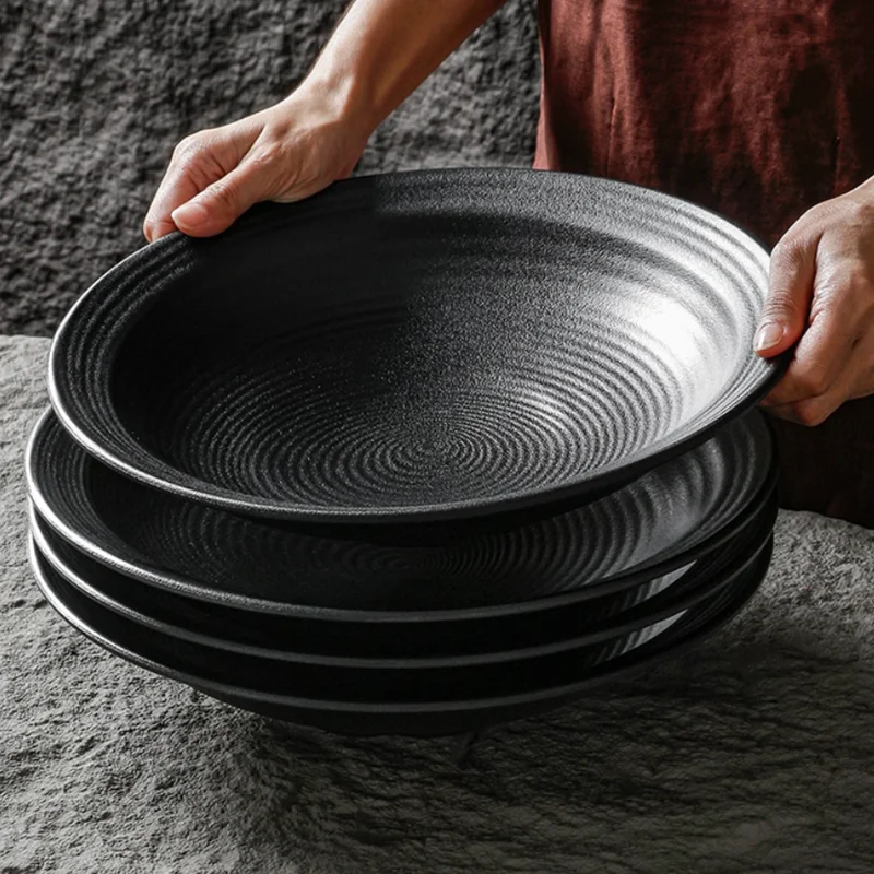 Restaurant Melamine Tableware, Soup Bowls, Noodle Bowls, Threaded Frosted Black Plastic Bowls, Thick and Large Capacity
Restaurant Melamine Tableware, Soup Bowls, Noodle Bowls, Threaded Frosted Black Plastic Bowls, Thick and Large Capacity
