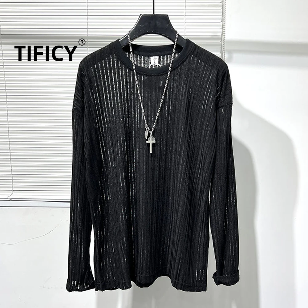 Summer Dark Style Fashion Hollow Transparent Tees Tshirt Men's and Women's Sun Protection Long Sleeved T-shirt Simple Loose Top
Summer Dark Style Fashion Hollow Transparent Tees Tshirt Men's and Women's Sun Protection Long Sleeved T-shirt Simple Loose Top