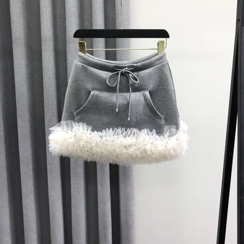 Faldas Mujer Moda Sexy High Slim Waist Short Grey Drawstring Skirts Women Y2k Casual Vintage Mesh New Korean
Faldas Mujer Moda Sexy High Slim Waist Short Grey Drawstring Skirts Women Y2k Casual Vintage Mesh New Korean