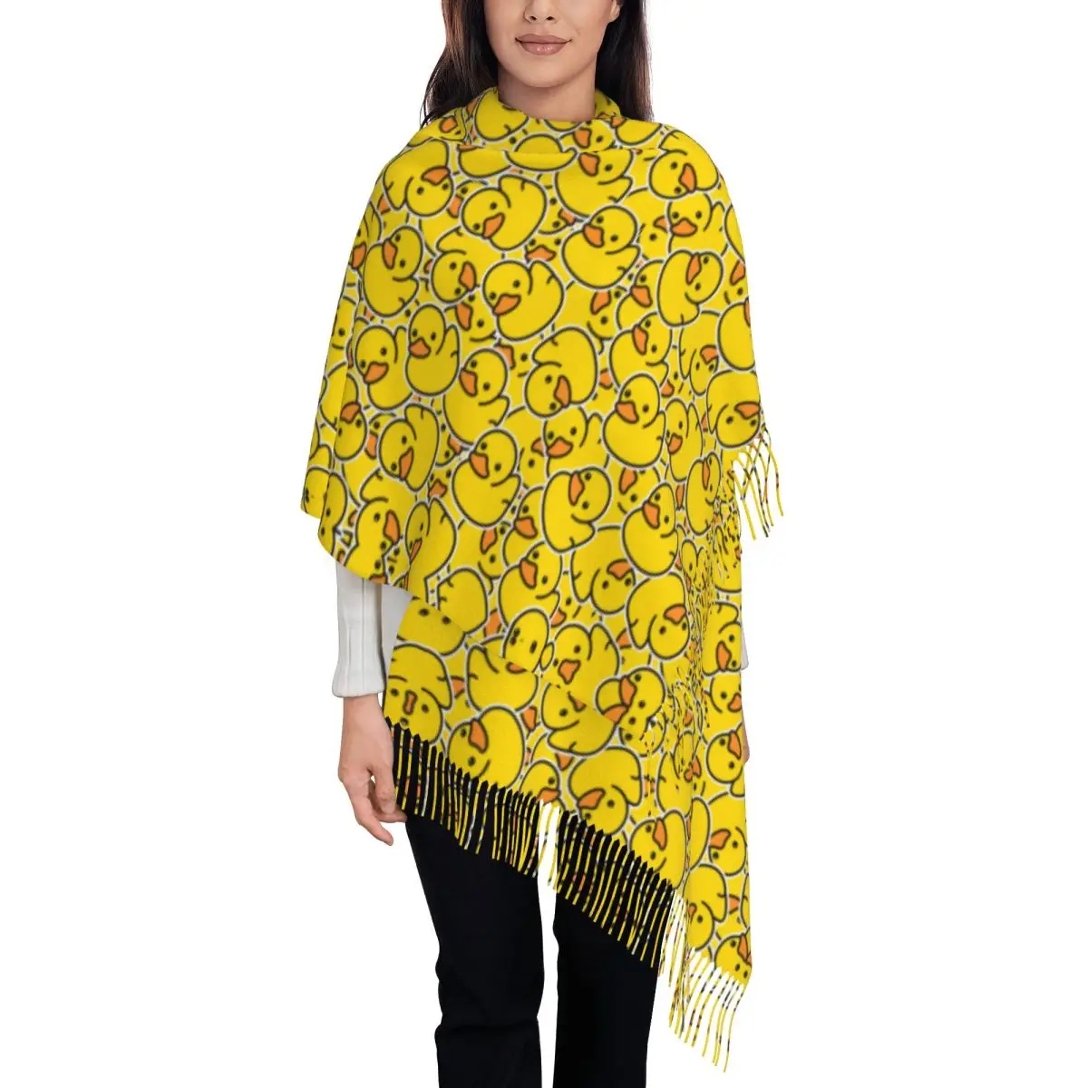 Custom Yellow Classic Rubber Duck Tassel Scarf Women Soft Shawl Wrap Female Winter Fall Scarves
Custom Yellow Classic Rubber Duck Tassel Scarf Women Soft Shawl Wrap Female Winter Fall Scarves