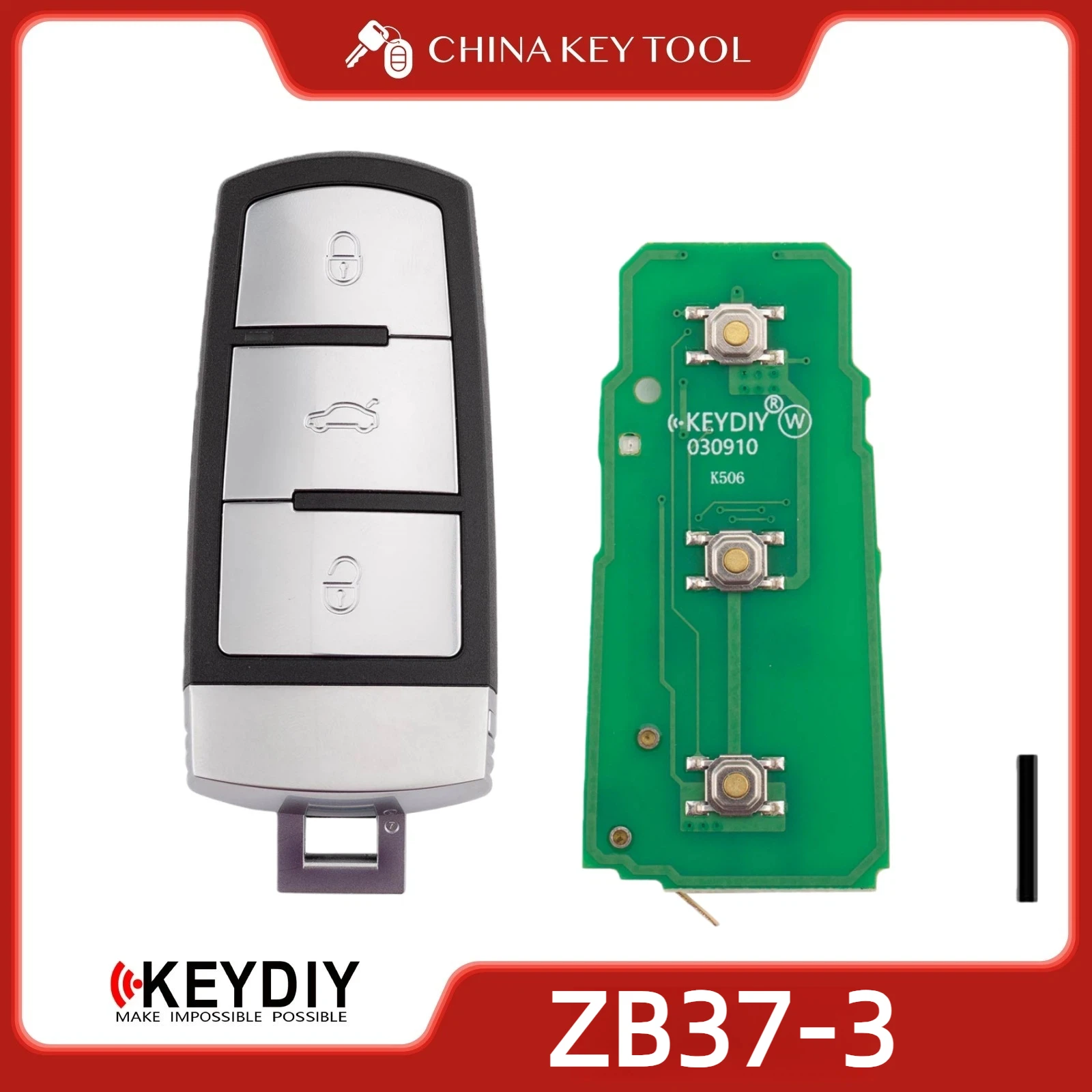 KEYDIY KD ZB37-3 Универсальный интеллектуальный дистанционный ключ с 3 кнопками, совместимый с типом VW
KEYDIY KD ZB37-3 Универсальный интеллектуальный дистанционный ключ с 3 кнопками, совместимый с типом VW