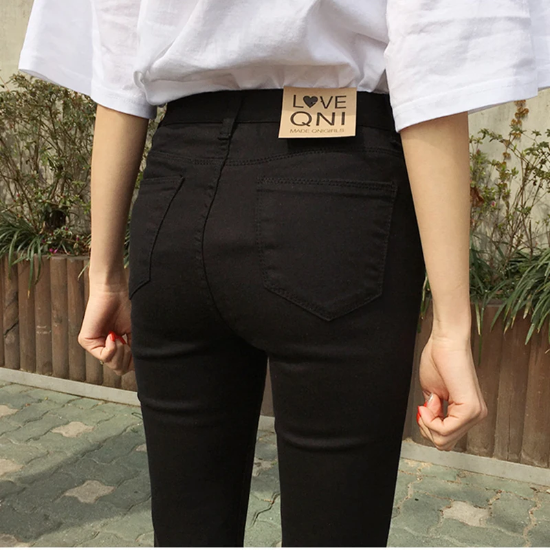 Pure Black High Waist Slim Fit Women's Jeans Cotton Stretch Spring New Style Fashionable Pencil Pants Nine Points
Pure Black High Waist Slim Fit Women's Jeans Cotton Stretch Spring New Style Fashionable Pencil Pants Nine Points