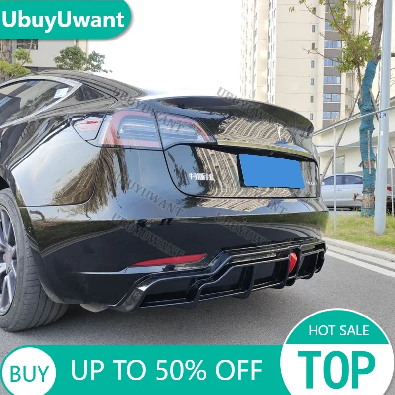 For Tesla Model 3 2018-2023 4-Door Rear Bumper Diffuser Lip ABS Carbon Fiber Look Car Boot Splitter Guard Spoiler Plate
For Tesla Model 3 2018-2023 4-Door Rear Bumper Diffuser Lip ABS Carbon Fiber Look Car Boot Splitter Guard Spoiler Plate